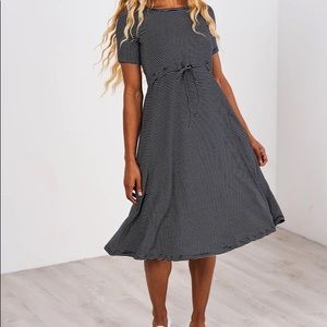 Latched Mama Drawstring Midi Nursing Dress